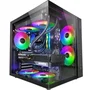 Mars Gaming Caja Gaming Semitorre MCV-ONE ATX Compacta con Doble Cristal Templado, Ventilador FRGB 120mm y Estructura Doble Cámara, Compatible con Refrigeración Líquida